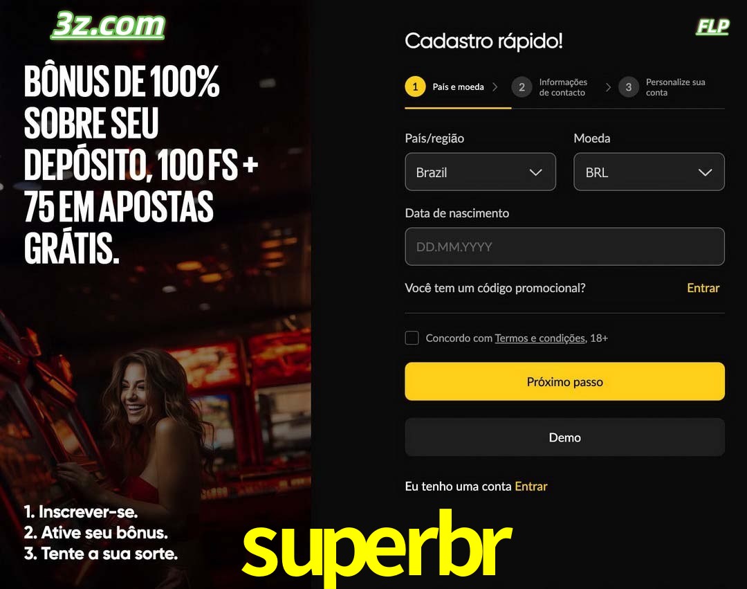superbr registro oficial cassino online Brasil com bônus de depósito e free spins